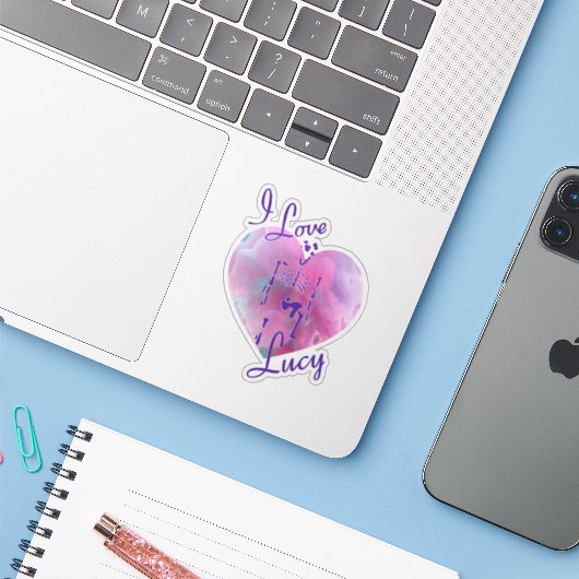 I Love Lucy Fossil Australopithecus Sticker (Laptop met iPhone)