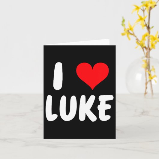 I Love Luke - Heart - Name  Kaart (Gele Bloem)