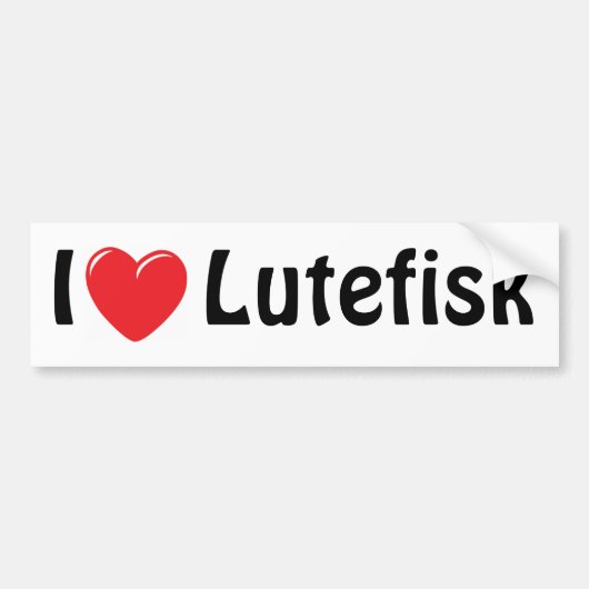 I Love Lutefisk Bumpersticker (Voorkant)