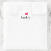 I Love Lutefisk Ronde Sticker (Tas)