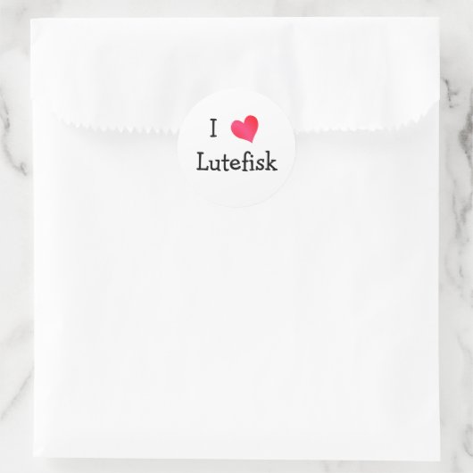 I Love Lutefisk Ronde Sticker (Tas)