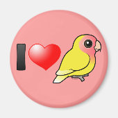 I Love Lutino Peach-face Lovevogels Magneet (Voorkant)