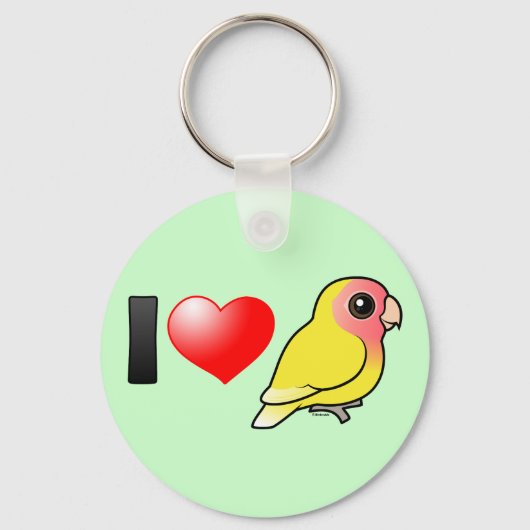 I Love Lutino Peach-face Lovevogels Sleutelhanger (Voorkant)