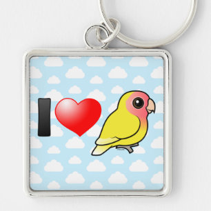 I Love Lutino Peach-face Lovevogels Sleutelhanger