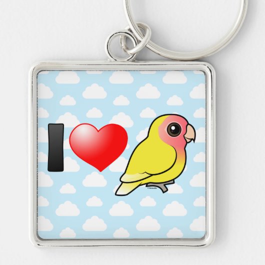 I Love Lutino Peach-face Lovevogels Sleutelhanger (Voorkant)