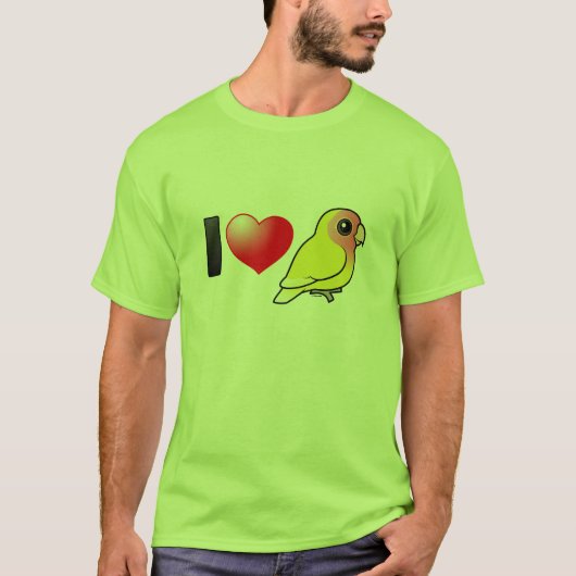 I Love Lutino Peach-face Lovevogels T-shirt (Voorkant)