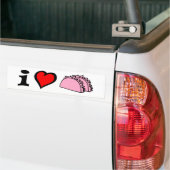 I Love LUV Heart Pink Tacos Bumpersticker (Op Truck)