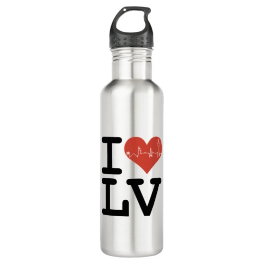 I LOVE LV HEARTBEAT SKYLINE WATERFLES  (Voorkant)
