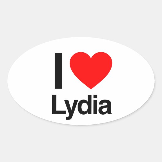 i love lydia ovale sticker (Voorkant)