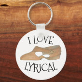 I Love Lyrical Tan Modern Dance Teacher Shoe Sleutelhanger (Voorkant)