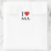 I Love MA - Massachusetts Ronde Sticker (Tas)