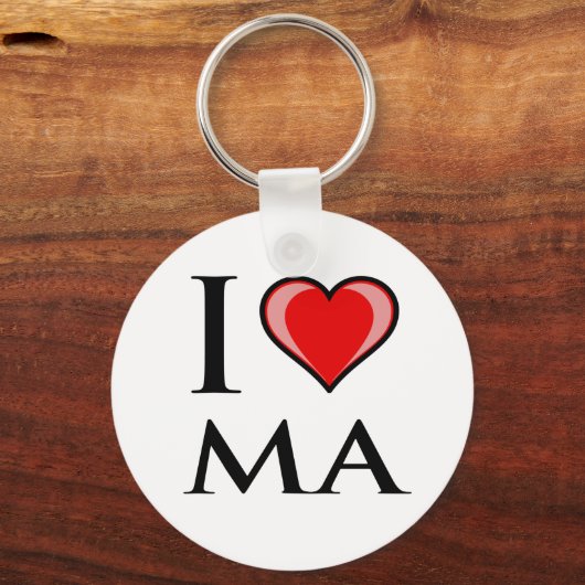 I Love MA - Massachusetts Sleutelhanger (Voorkant)