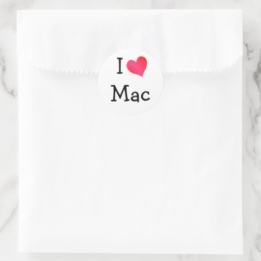 I Love Mac Ronde Sticker (Tas)