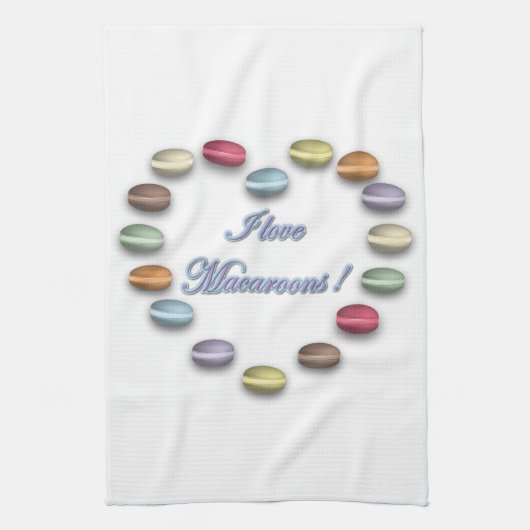 I Love Macaroons Towel Theedoek (Verticaal)