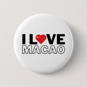 I LOVE MACAU - For real Macanese. Ronde Button 5,7 Cm
