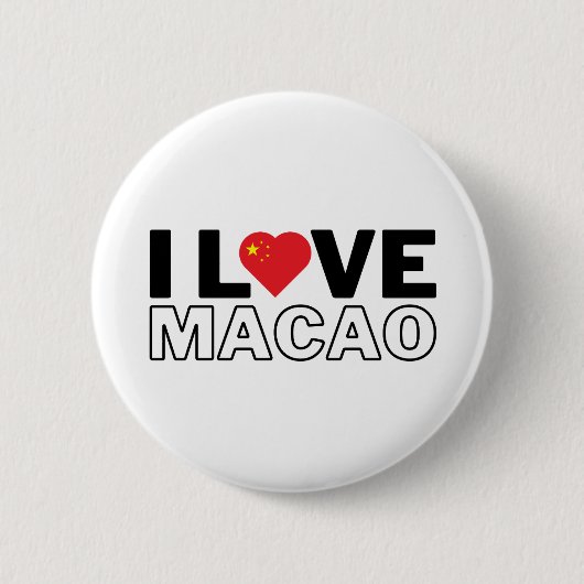 I LOVE MACAU - For real Macanese. Ronde Button 5,7 Cm (Voorkant)