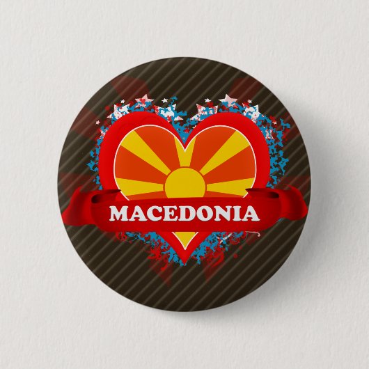 I Love Macedonië Ronde Button 5,7 Cm (Voorkant)