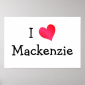 I Love Mackenzie Poster (Voorkant)