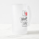 I Love Madrid Spain Matglas Bierpul (Voorkant rechts)