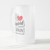 I Love Madrid Spain Matglas Bierpul (Voorkant links)