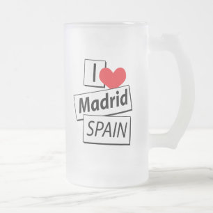 I Love Madrid Spain Matglas Bierpul