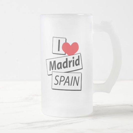 I Love Madrid Spain Matglas Bierpul (Rechts)