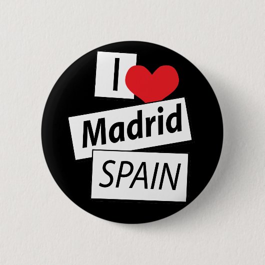 I Love Madrid Spain Ronde Button 5,7 Cm (Voorkant)