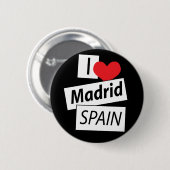 I Love Madrid Spain Ronde Button 5,7 Cm (Voorkant /achterkant)