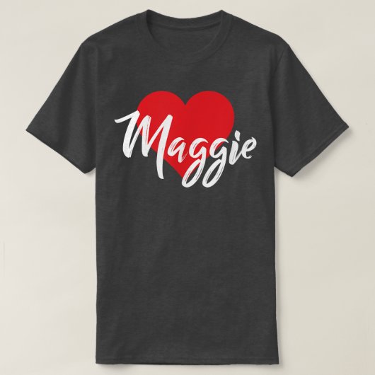 I Love Maggie First Name Tshirt I Heart Named (Design voorkant)
