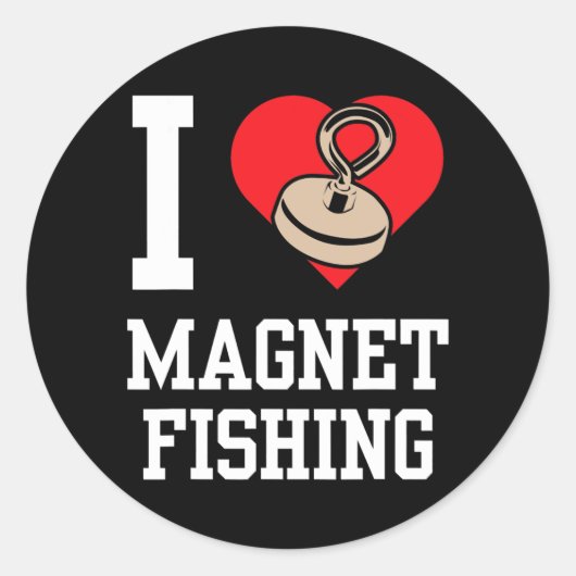 I Love Magnet Fishing Fisherman Magnets Fisher  Ronde Sticker (Voorkant)