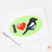 I Love Magpies Ovale Sticker (Envelop)