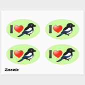 I Love Magpies Ovale Sticker (Vel)