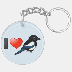 I Love Magpies Sleutelhanger