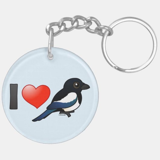 I Love Magpies Sleutelhanger (Achterkant Rechts)