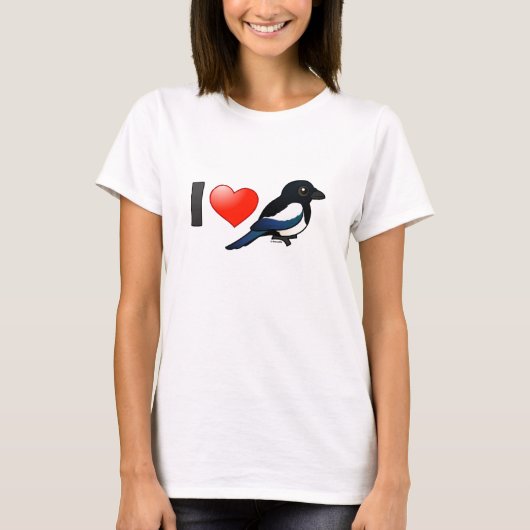 I Love Magpies T-shirt (Voorkant)