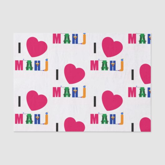 I Love Mahj Tissue Paper Tissuepapier (Voorkant)
