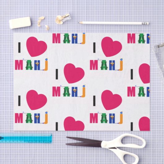 I Love Mahj Tissue Paper Tissuepapier (Craft)