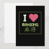 I Love Mahjong Game Mahjong Player Games Graphic Kaart (Voorkant / Achterkant)