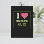 I Love Mahjong Game Mahjong Player Games Graphic RSVP Kaartje (Staand voorkant)