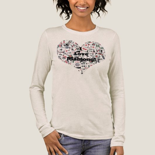 I Love Mahjong Long Sleeve T-Shirt (Voorkant)