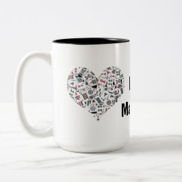 I Love Mahjong Mug Tweekleurige Koffiemok