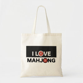 I Love Mahjong O Replacement with MJ Flower Tote Bag