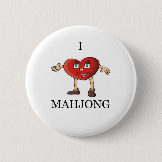 i love mahjong ronde button 5,7 cm (Voorkant)