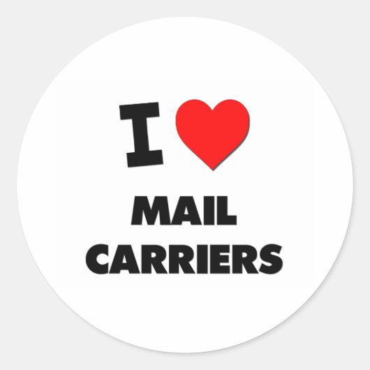 I Love Mail Carriers Ronde Sticker (Voorkant)