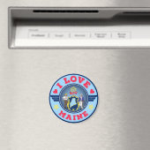 I Love Maine State Flag and Map Magneet (Insitu (Vaatwasser))