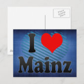 I Love Mainz, Duitsland Briefkaart (Voorkant / Achterkant)
