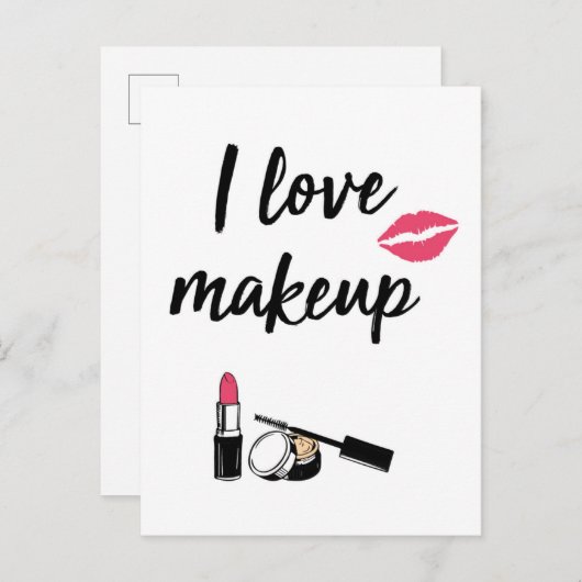 I Love Makeup Briefkaart (Voorkant / Achterkant)