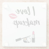 I Love Makeup Glazen Onderzetter (Achterkant)