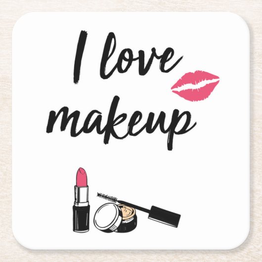 I Love Makeup Kartonnen Onderzetters (Voorkant)