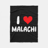 I Love Malachi - Heart - Name Fleece Deken (Voorkant)